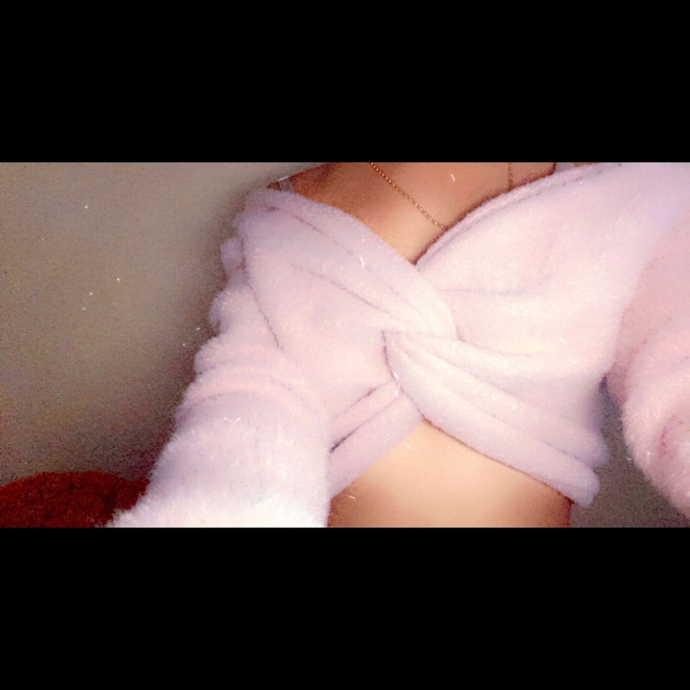 A soft off the shoulder crop top